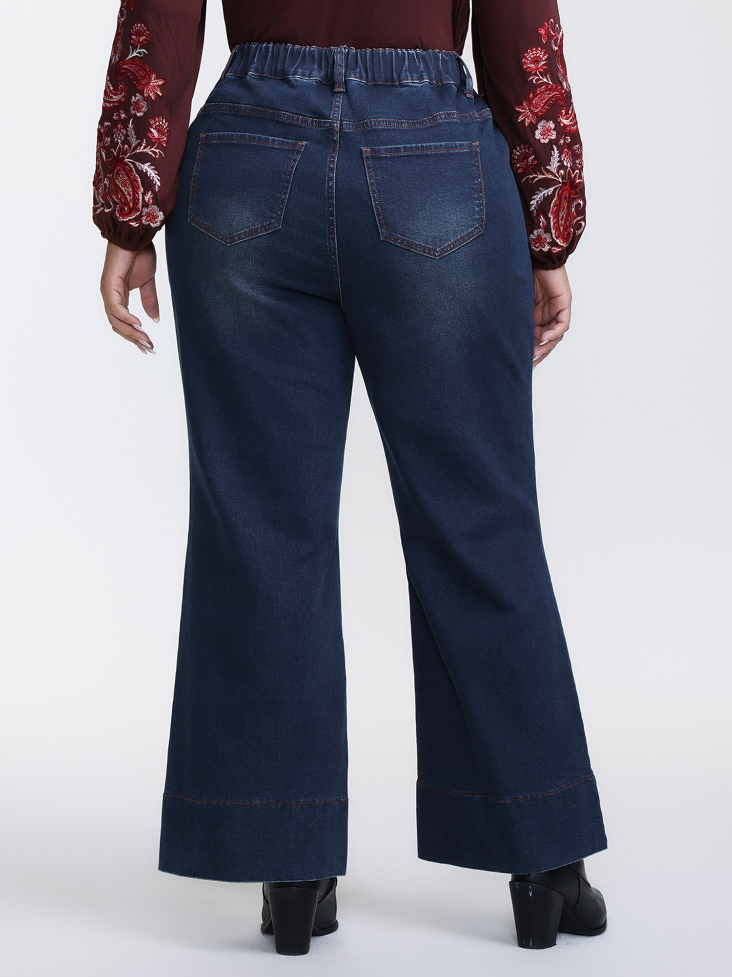 Flared Hem Easy-Fit Jeans