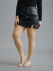 Glitter Star Black Stockings