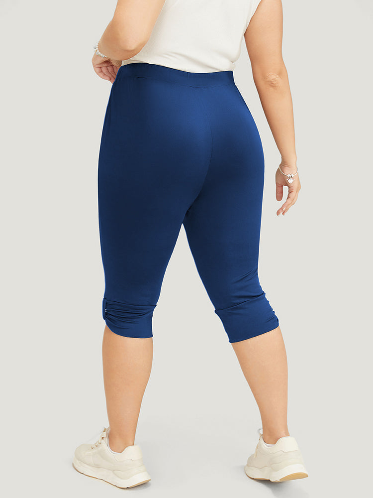 Skinny Ruched Detail Knee Leggings