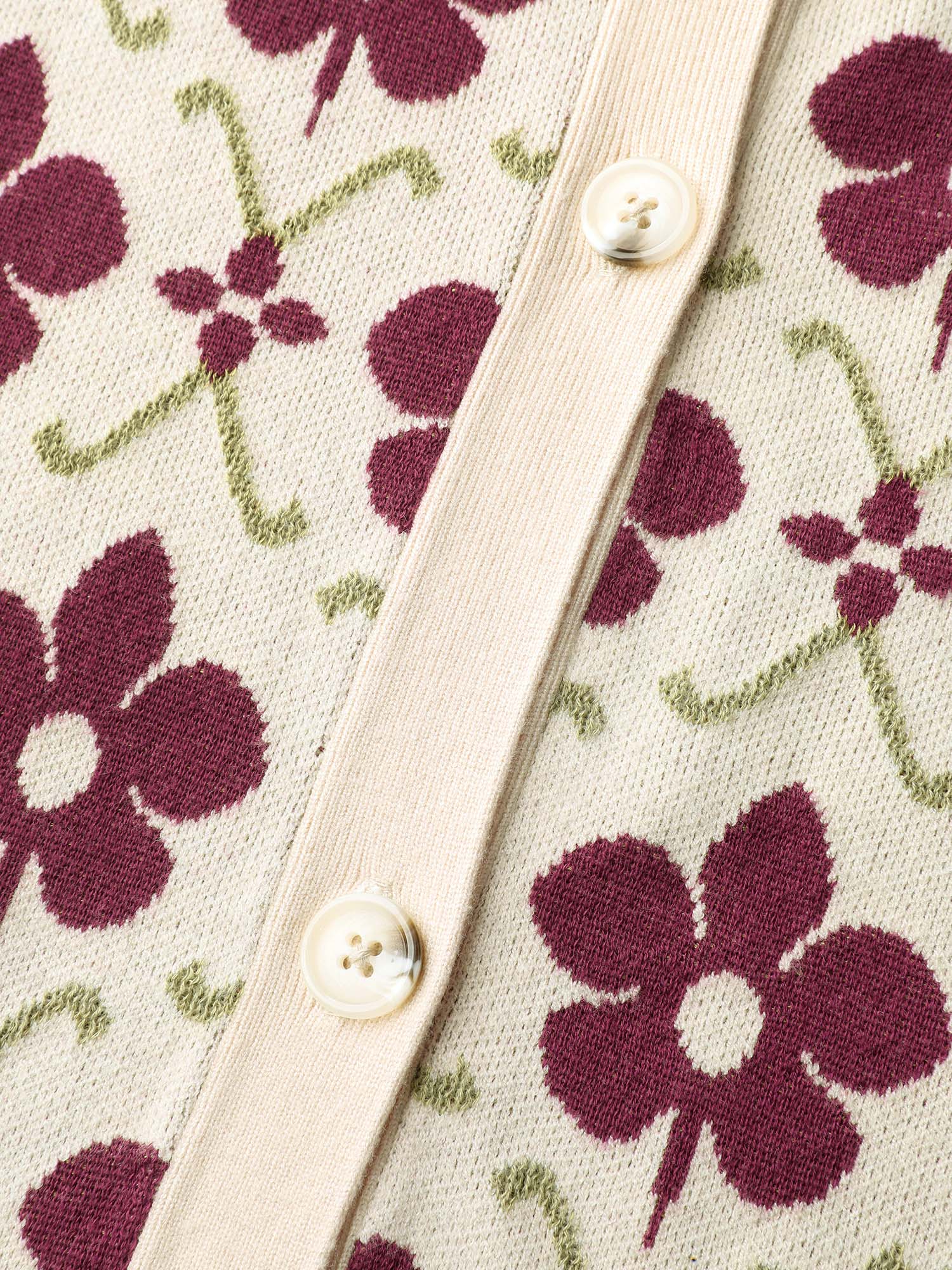 Floral Jacquard Button Knit Cardigan