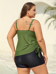 Non-Removable Cups Asymmetrical Hem Swim Tankini