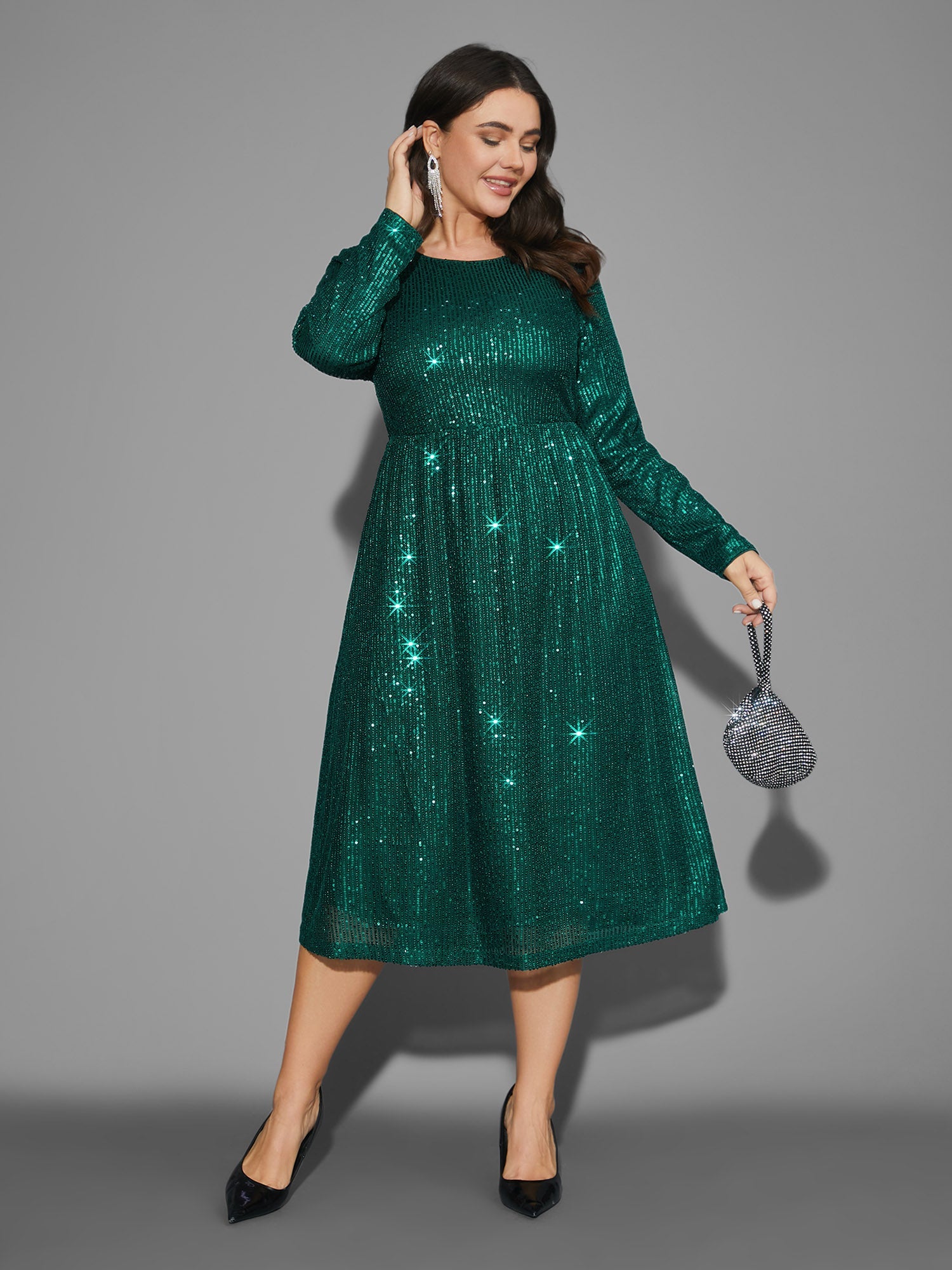 Sequin Patchwork Velvet Tie Knot Dress