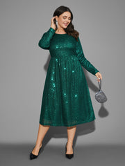 Sequin Patchwork Velvet Tie Knot Dress