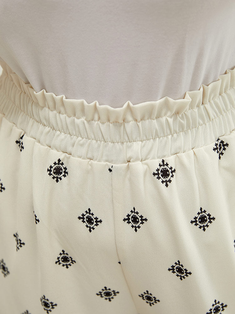 Bandana Print Pocket Paperbag Waist Pants