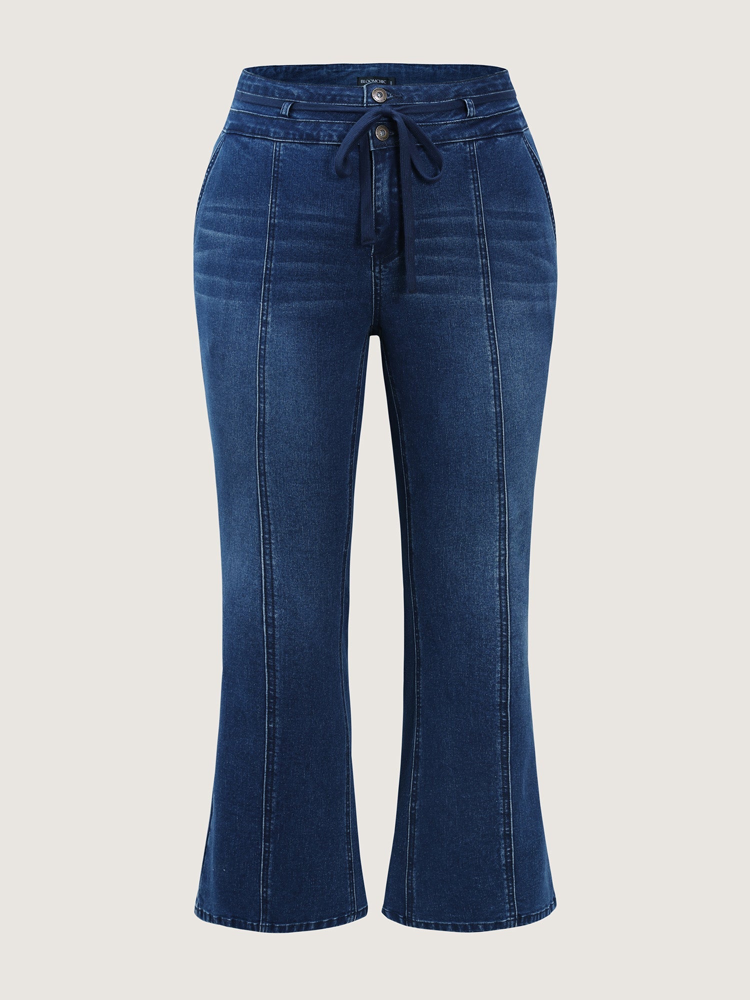 Seamed Drawstring Bootcut Jeans