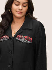 Patchwork Embroidered Flap Detail Jacket
