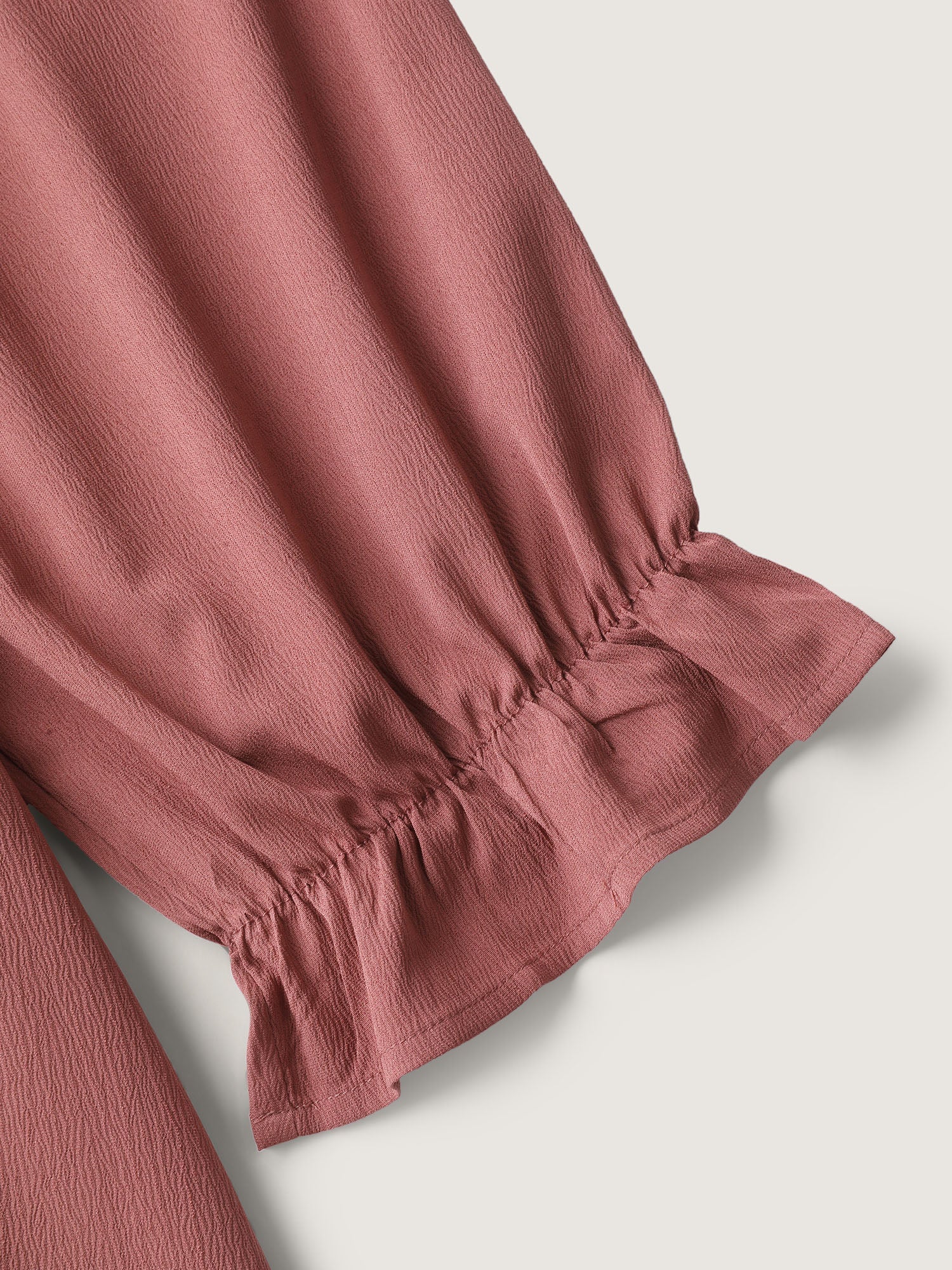 Ruffle Shirred Bodice Pockets Midi Dress