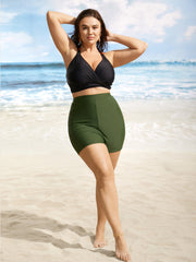 Plain Elastic Waist Swim Shorts