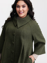 Flared Sleeve A-Line Button Jacket