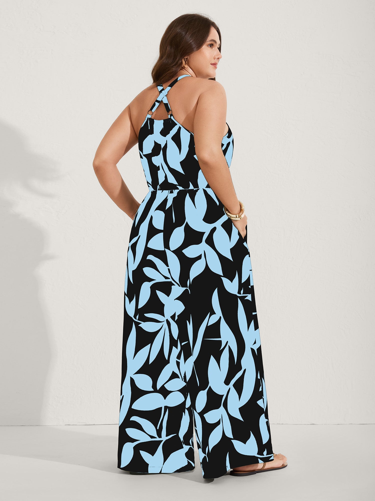 Silhouette Floral Print Sweetheart Jumpsuit