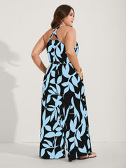 Silhouette Floral Print Sweetheart Jumpsuit