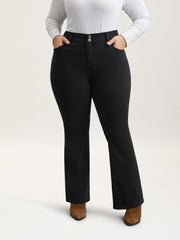 Buttons Mid-Rise Curvy Skinny-Fit Jeans
