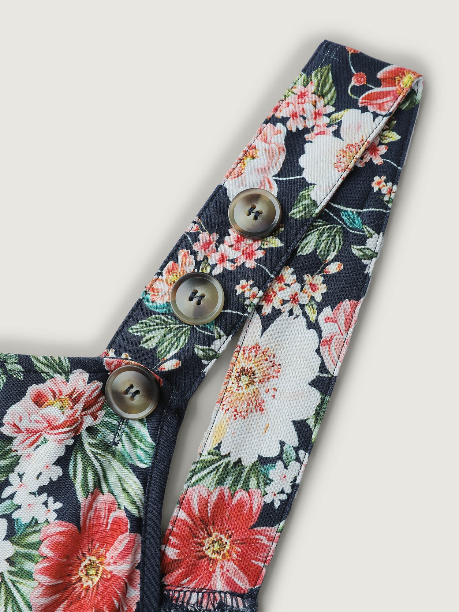 Floral Print Pockets Casual Jumpsuit