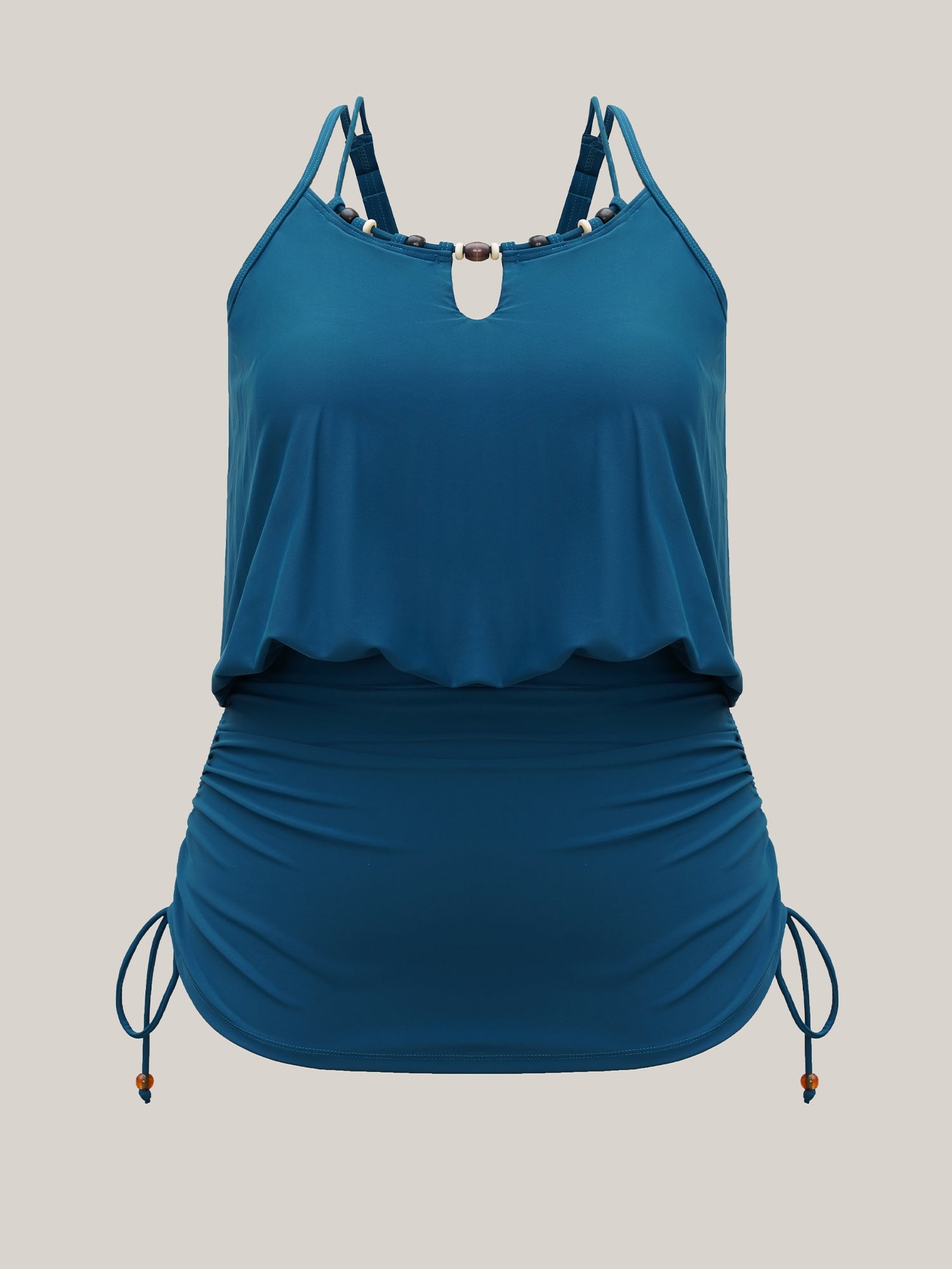 Adjustable Drawstring Drapey One-Piece Swimsuit