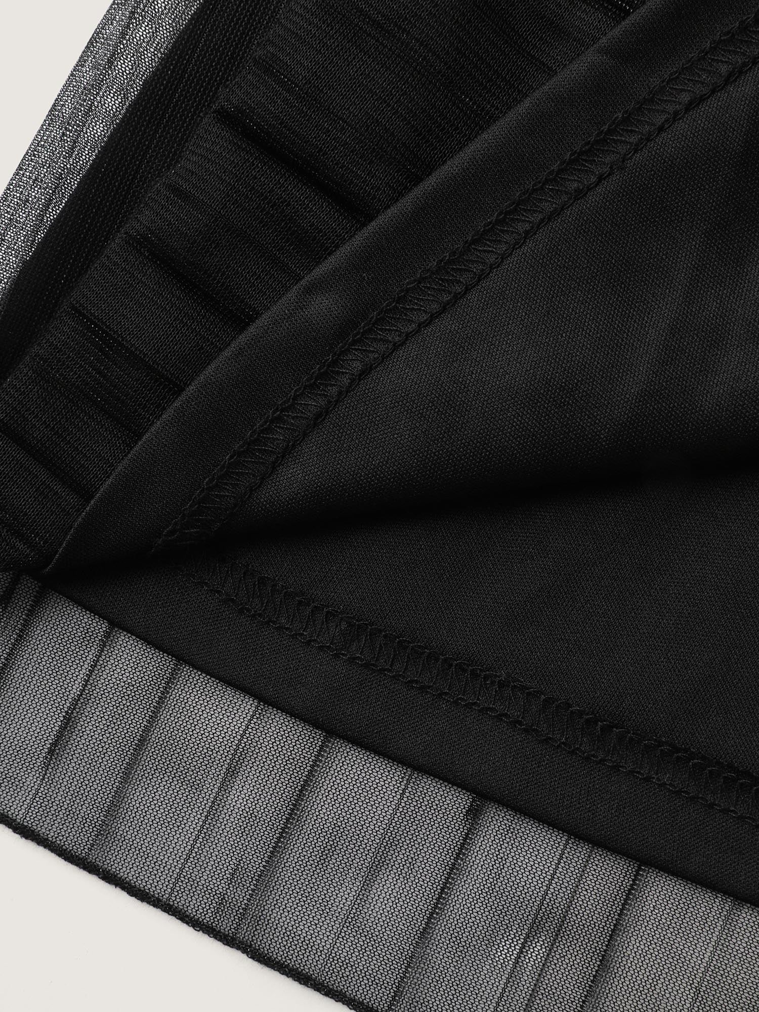 Shimmery Padded V-Neck Pleated Midi Dress