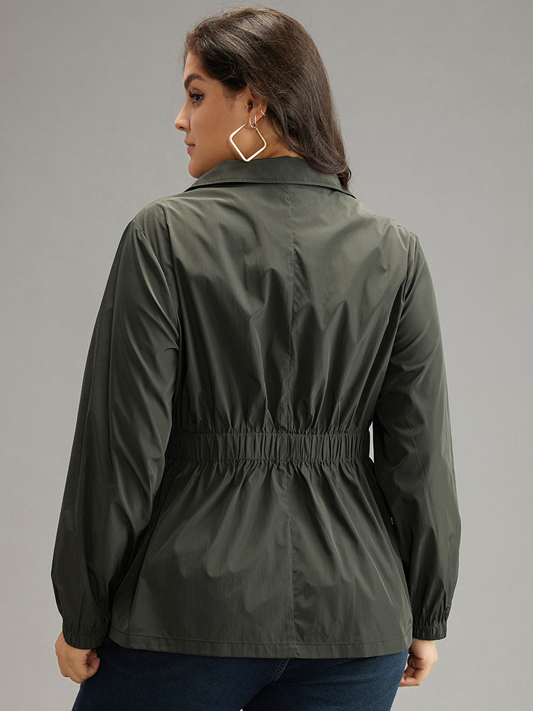 Wind-Resistant Waistline Inside Zipper Fly Windbreaker
