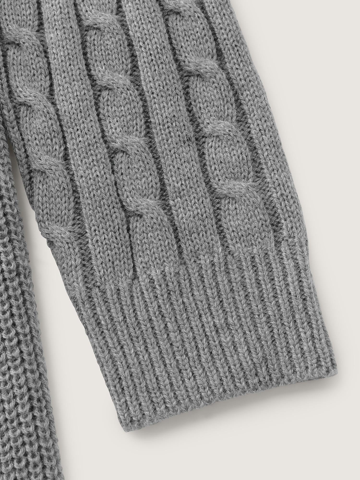 Textured Hooded Waist-Defining Sweater Dress