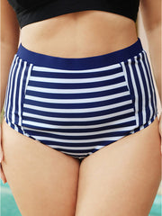 Striped Patchwork Bikini Bottom