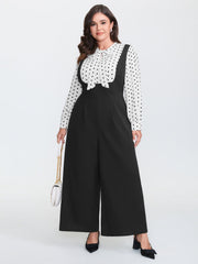 2-In-1 Polka Dot Neck-Tie Jumpsuit