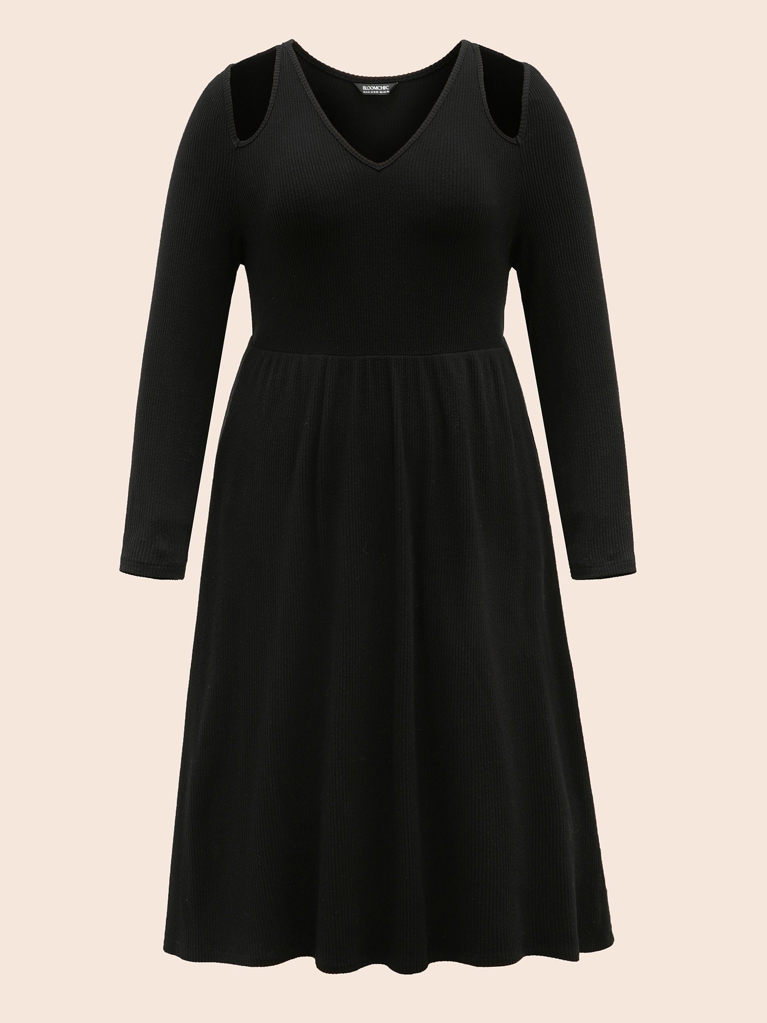 Solid Pit Strip Cut Out Dress