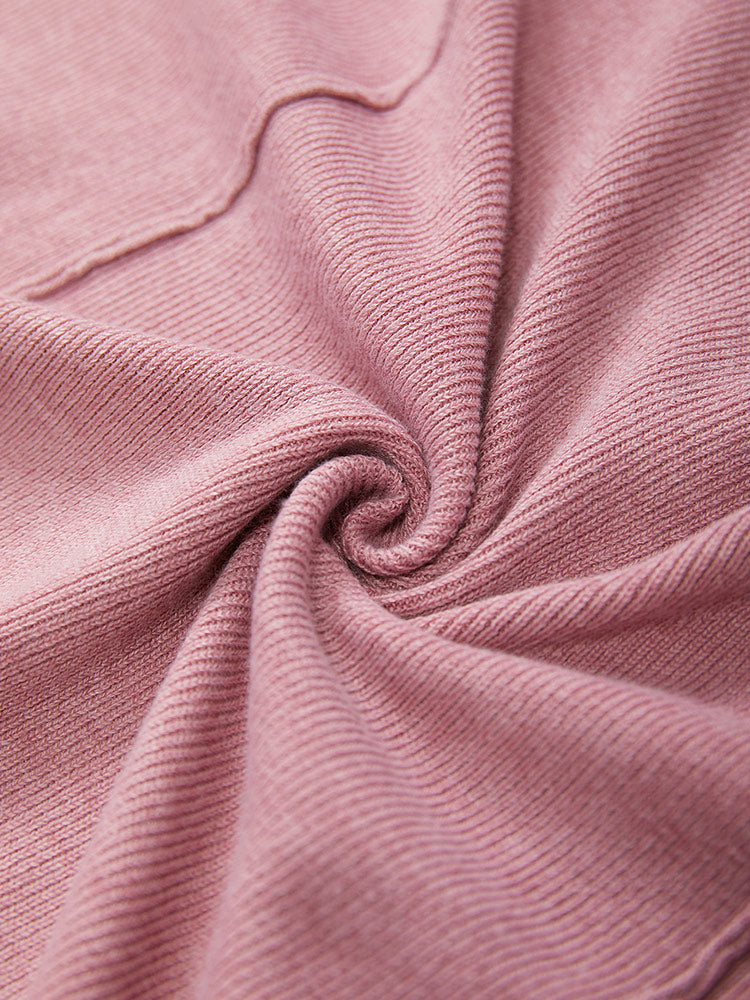 Plain Raglan Sleeve Eyelet Button Fly Cardigan