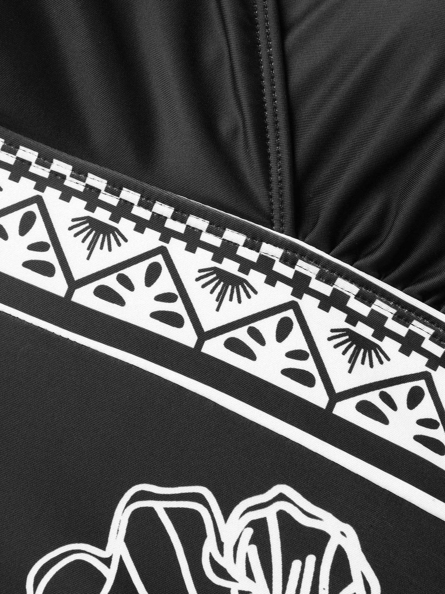 Floral Pattern Ruched One-Piece Swimsuit