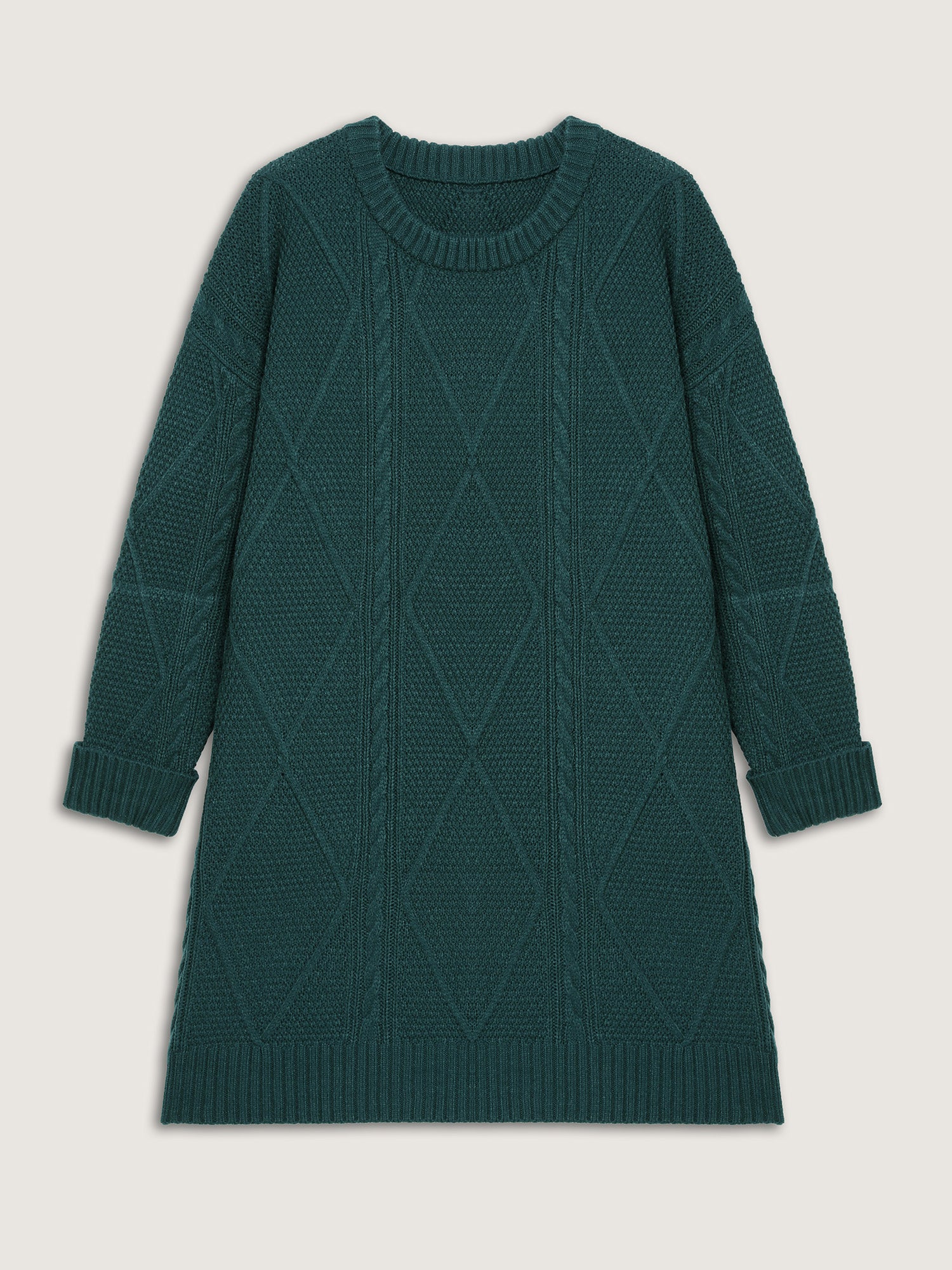 Twisted Pattern Textured Midi Sweater Dress