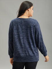 Solid Heather V Neck Sequin T-shirt