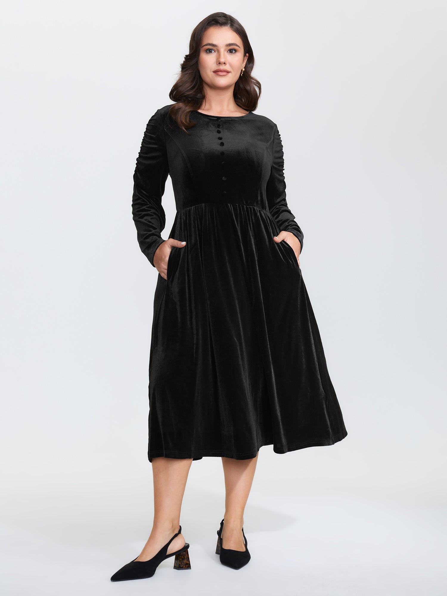 Sheer Lace Gathered Backless Midi Dress