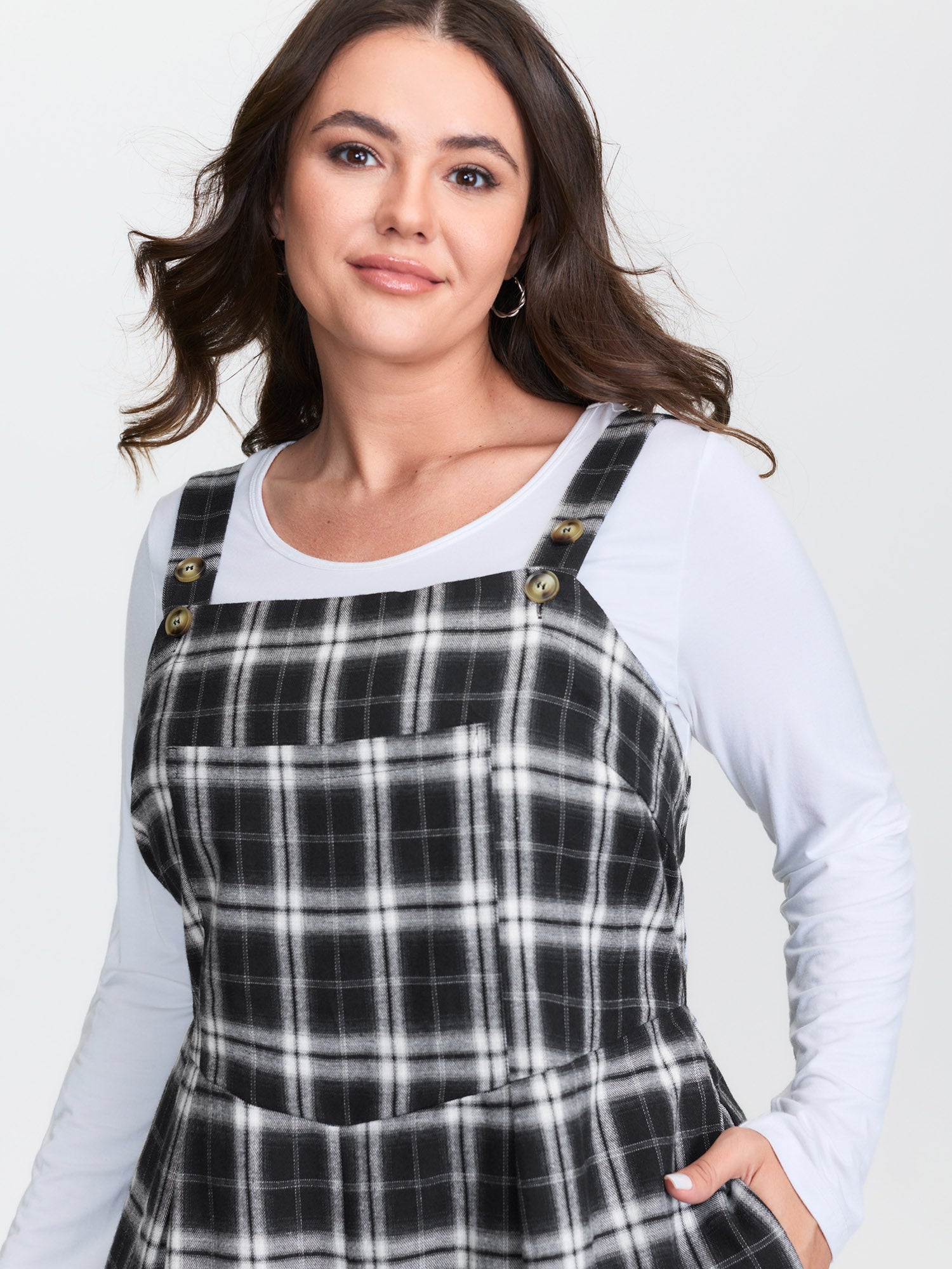 Checkered Overall Straps Jumpsuit