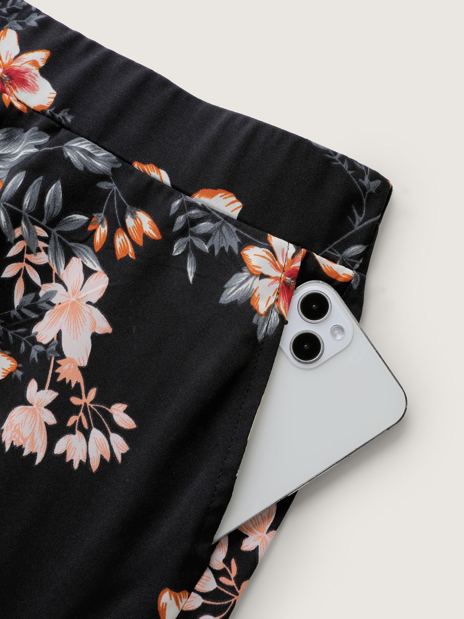 Floral Print Ruffled Wide-Leg Pants