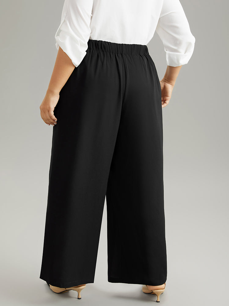 Static-Free Metal Chain Detail Split Hem Pants