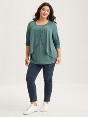 2-In-1 Gathered Ruffle Trim T-Shirt
