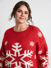 Snowflake Holiday Print Pullover
