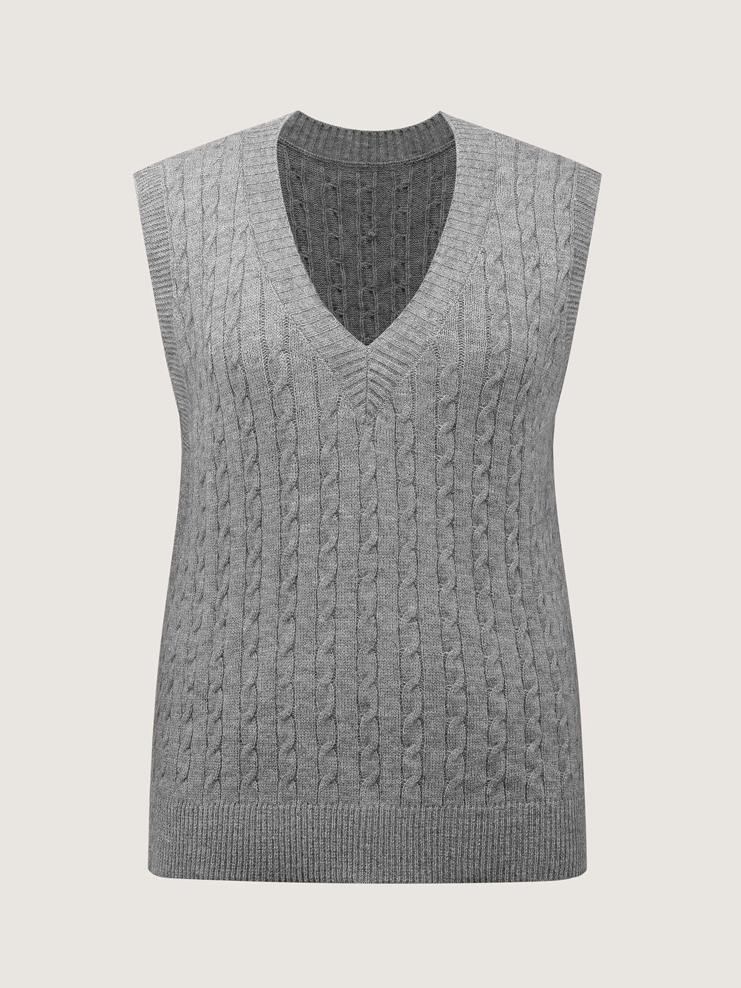 Textured V-Neck Sweater Vest