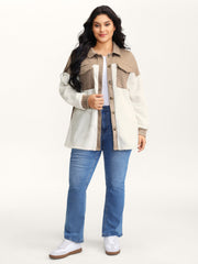 Colorblock Chest Pockets Button Jacket