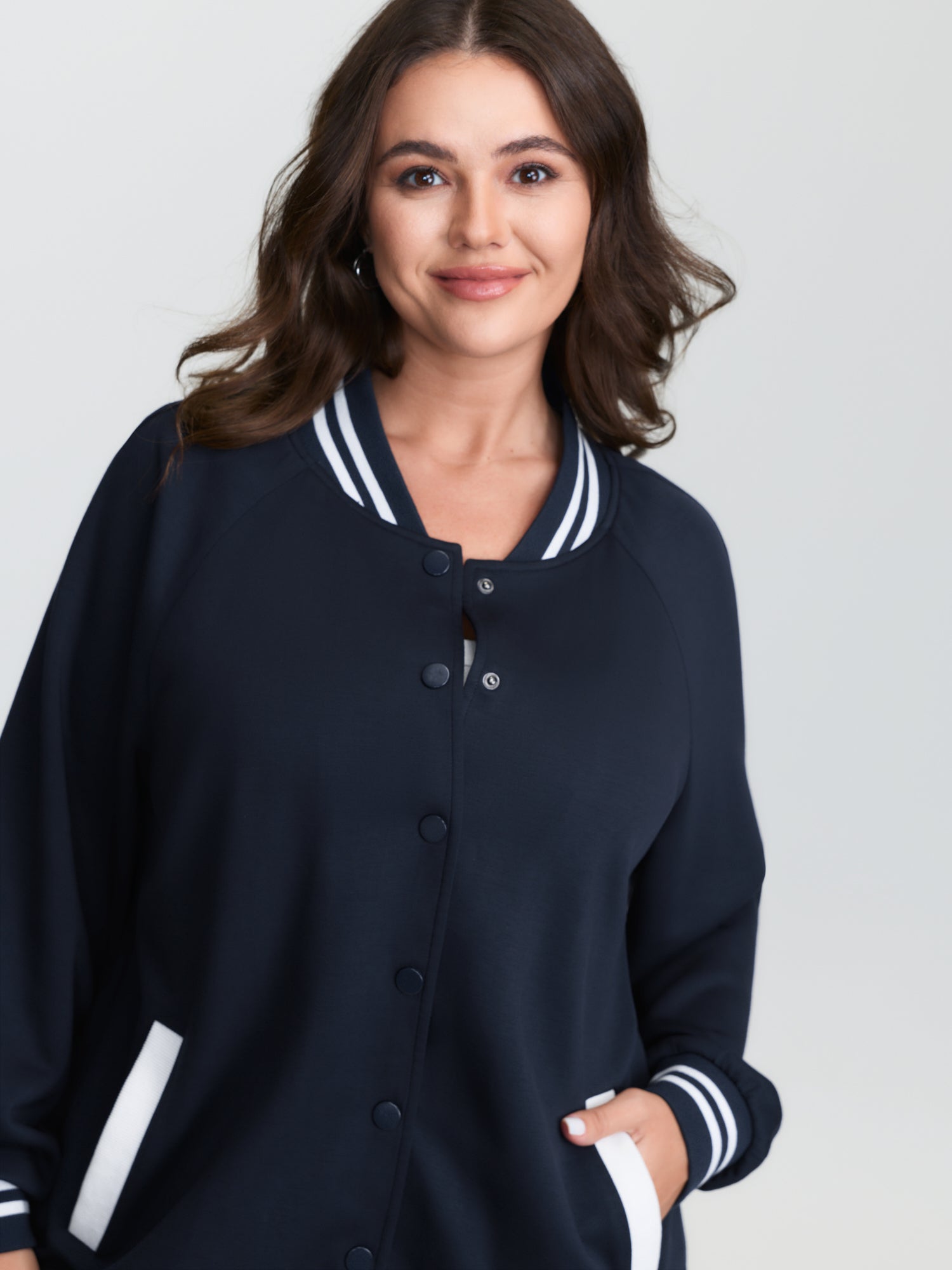 Supersoft Color Contrast Bomber Jacket