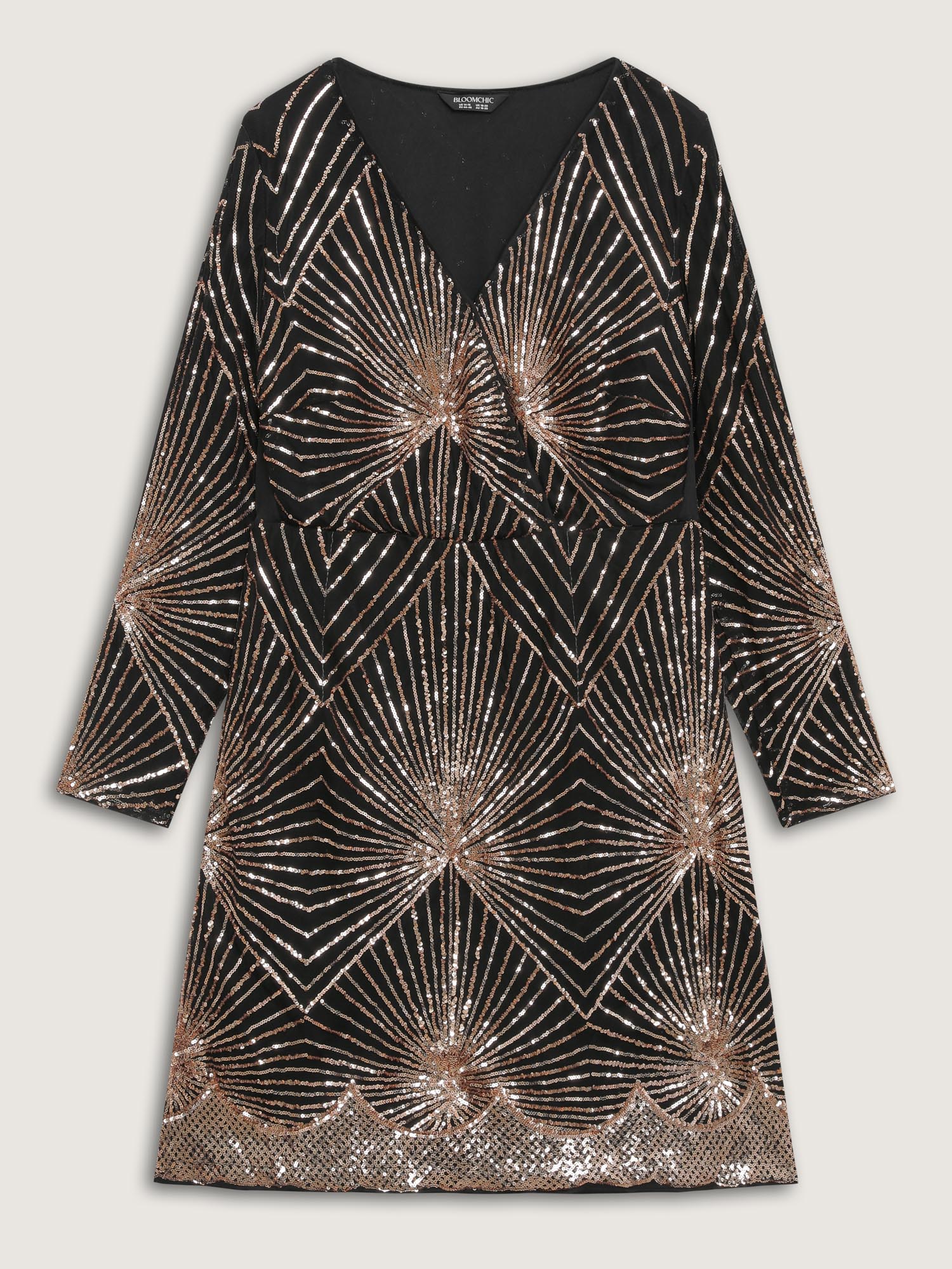 Shimmery Sequin Sheer Zipper Midi Dress