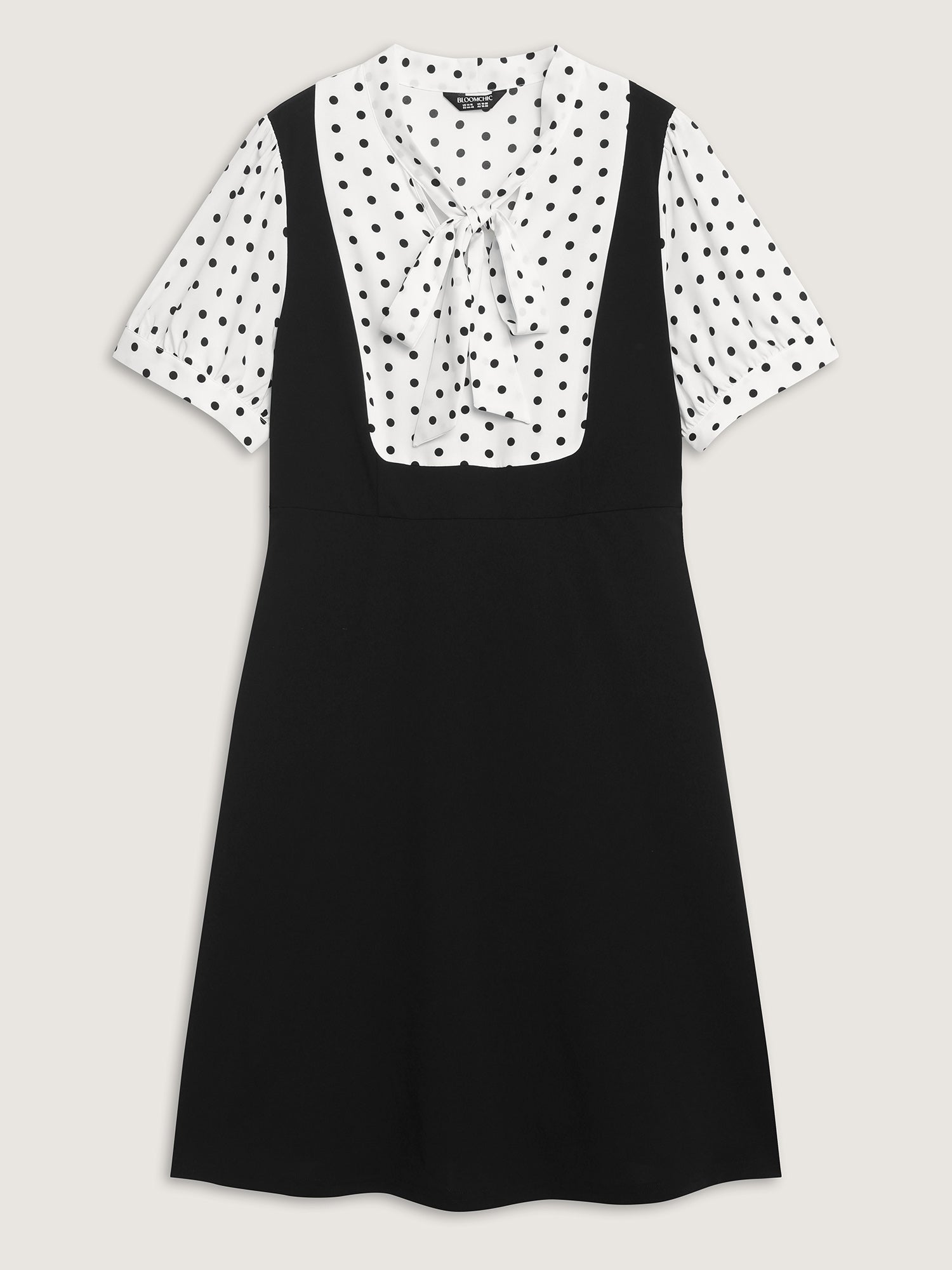 2-In-1 Polka Dots Overall Midi Dress