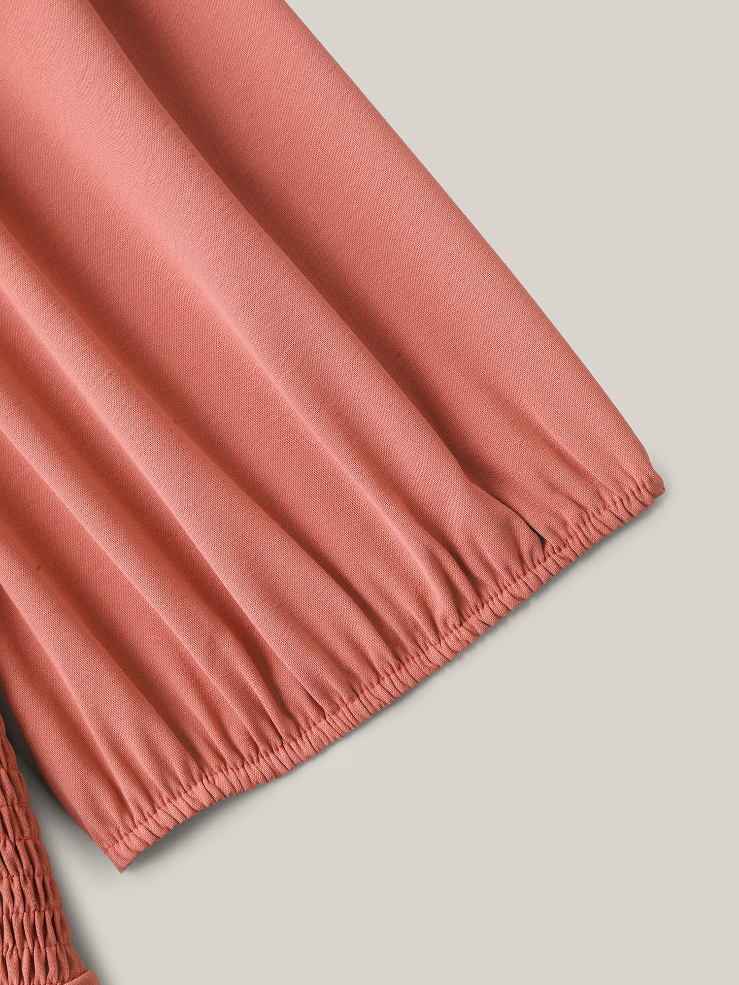 Shirred Puffy Sleeve Pockets Jumpsuit