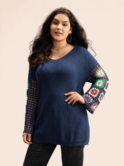 Floral Embroidered Hollow Out Pullover