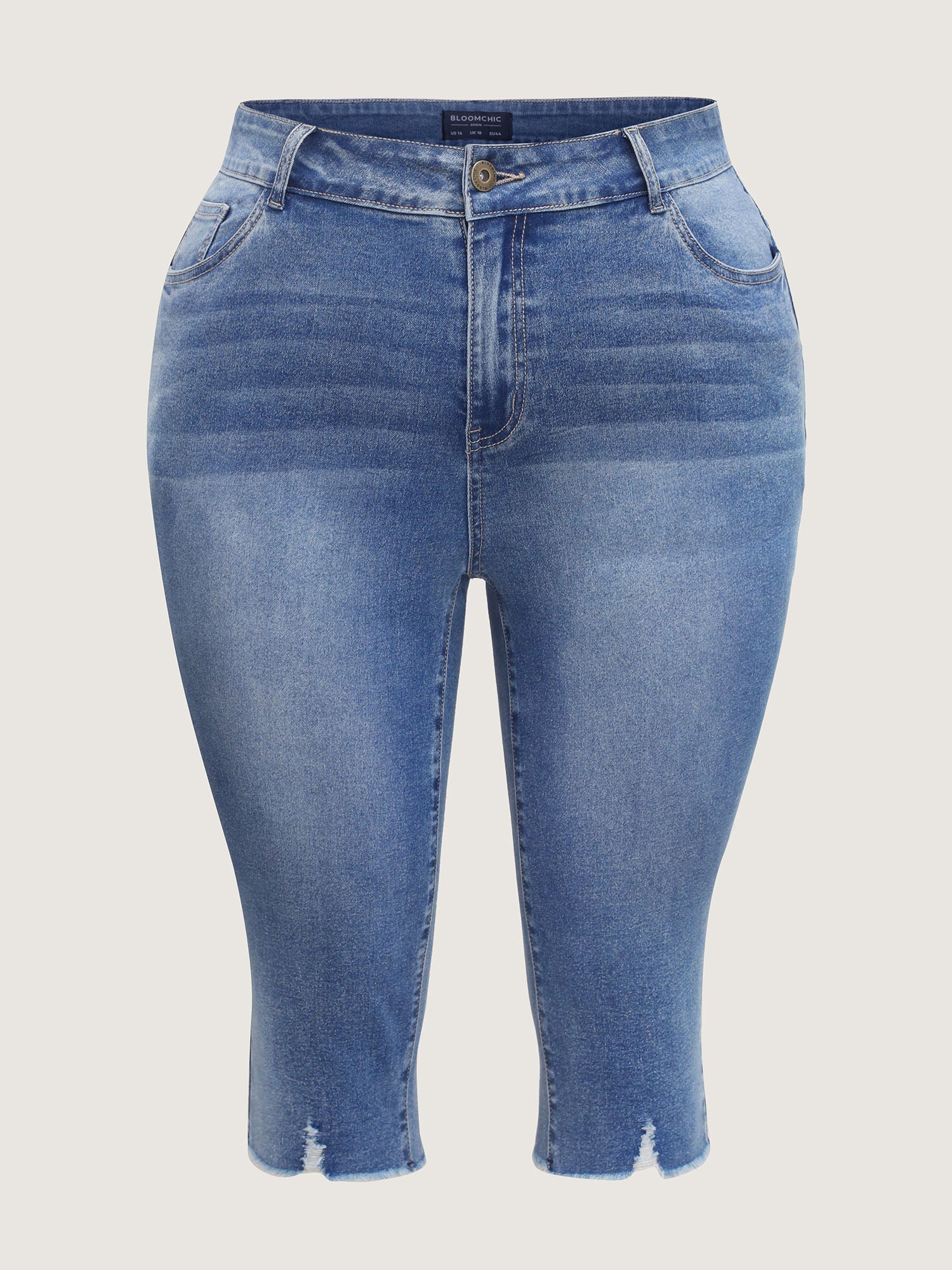 No-Gap Waist Stretchy Faded Jeans