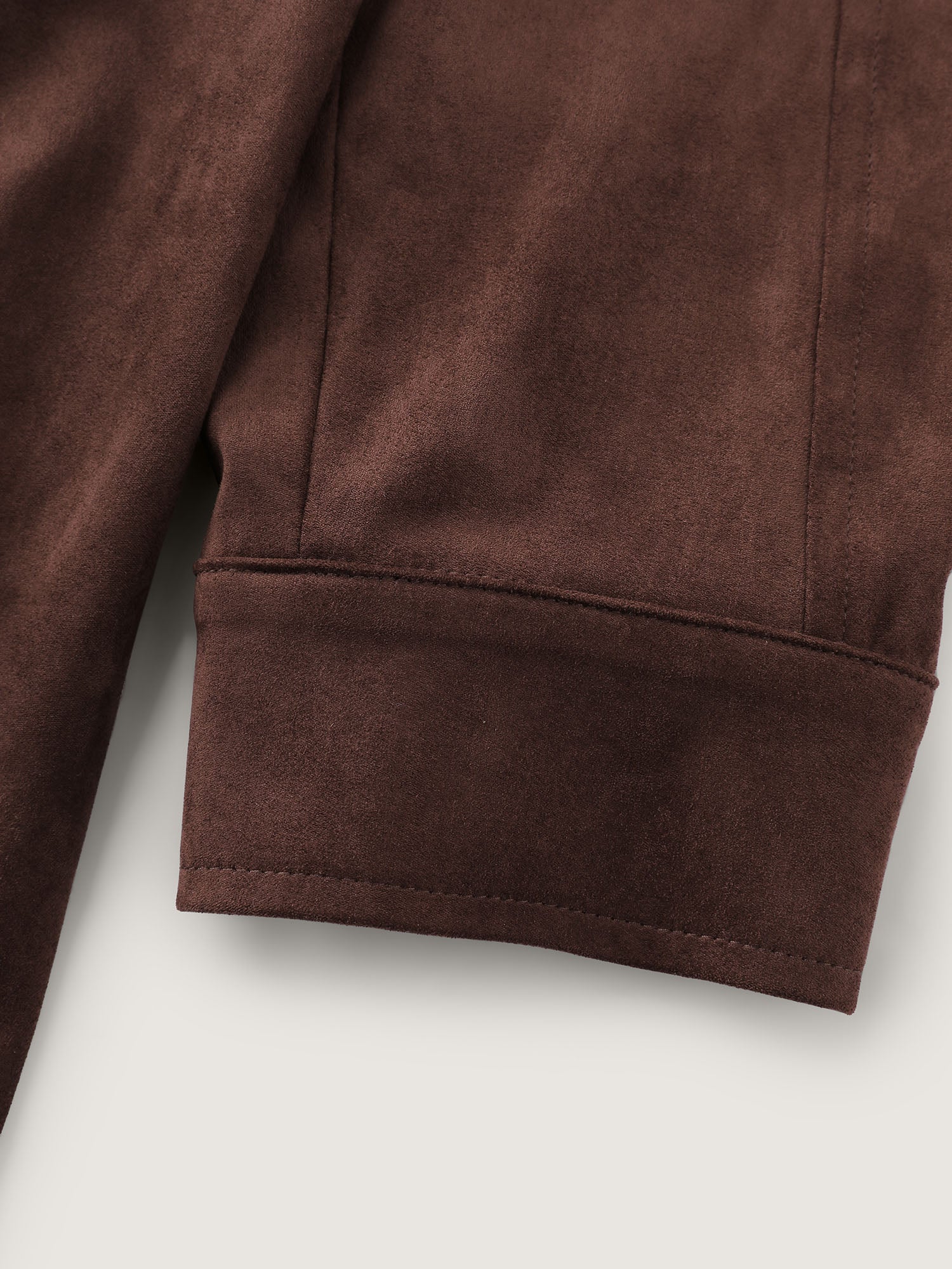 Suede Velvet Cinched-Waist Lined Jacket