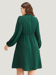 Anti-Wrinkle Frill Trim Elastic Cuffs Dress