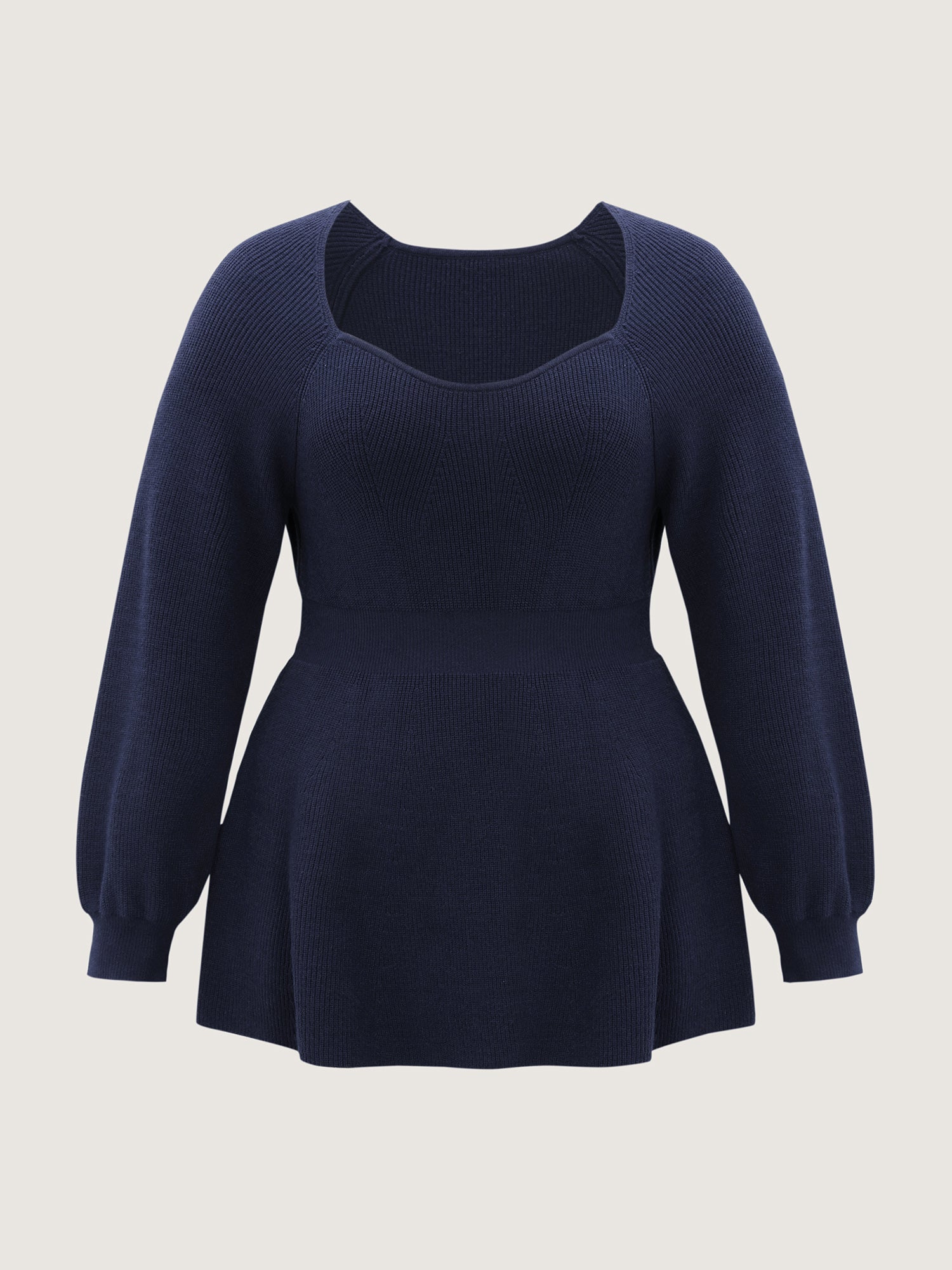 Scoop Neck Cinched-Waist Textured Pullover