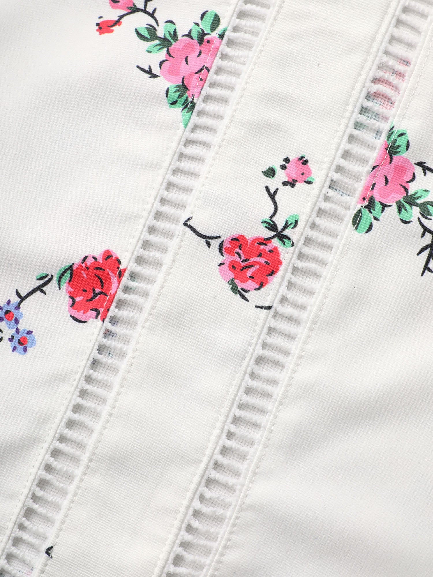 Floral Print Patchwork Cut Out Cami Top