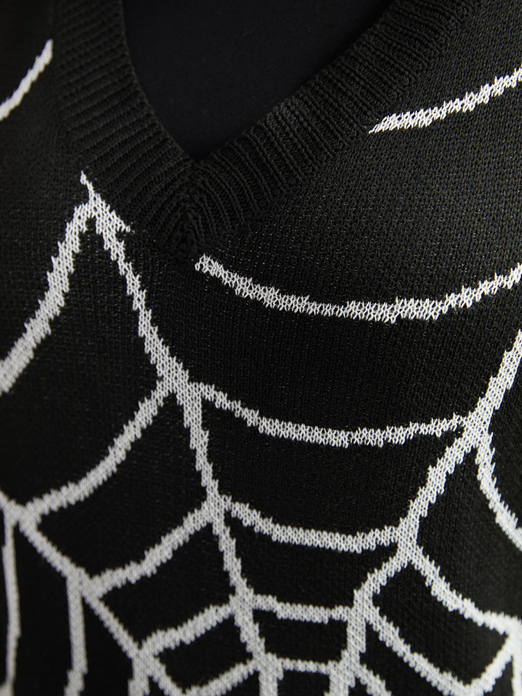 Halloween Supersoft Essentials Spider Web V Neck Sweater Vest