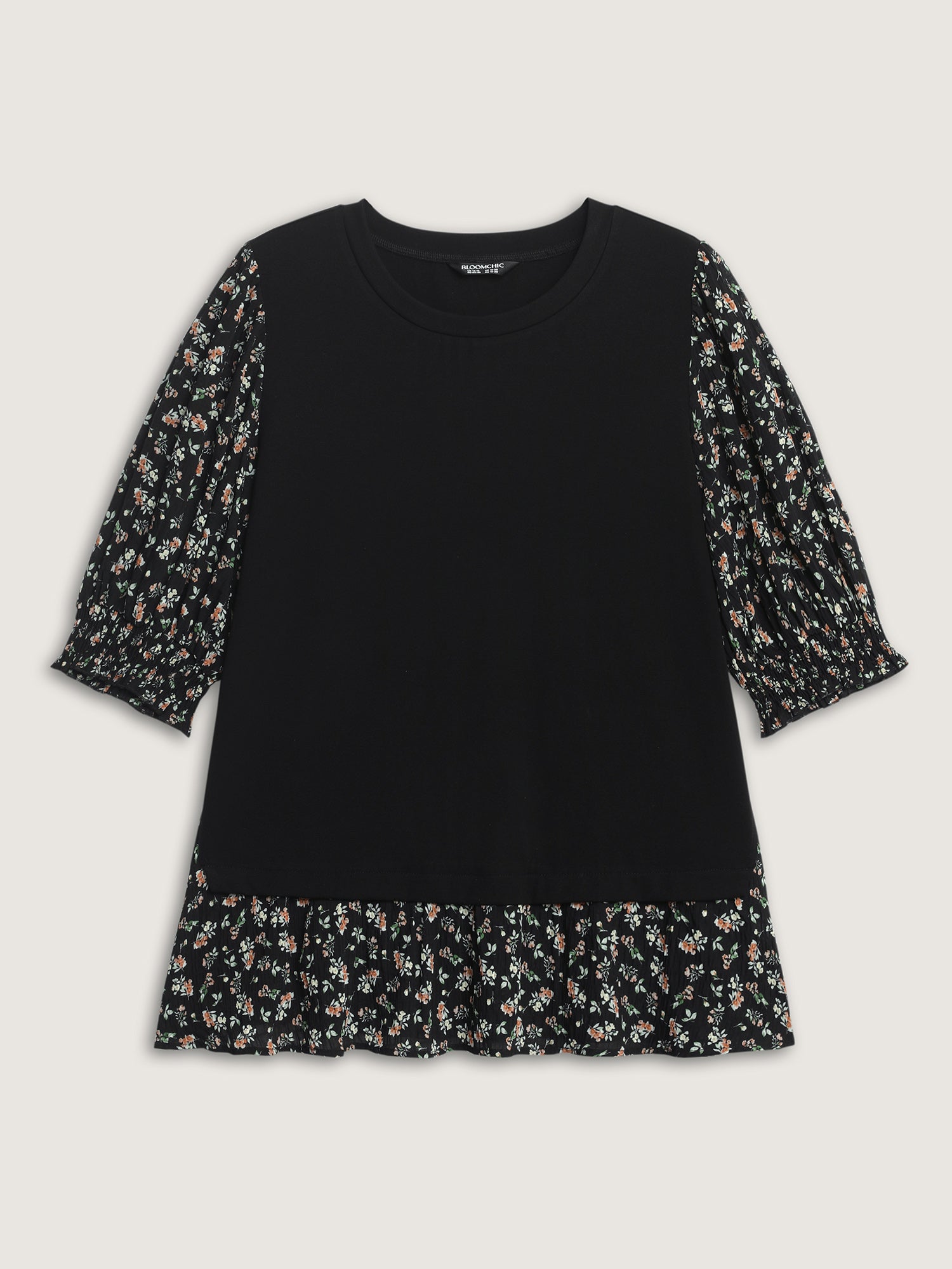 2-in-1 Floral Print Knit Top