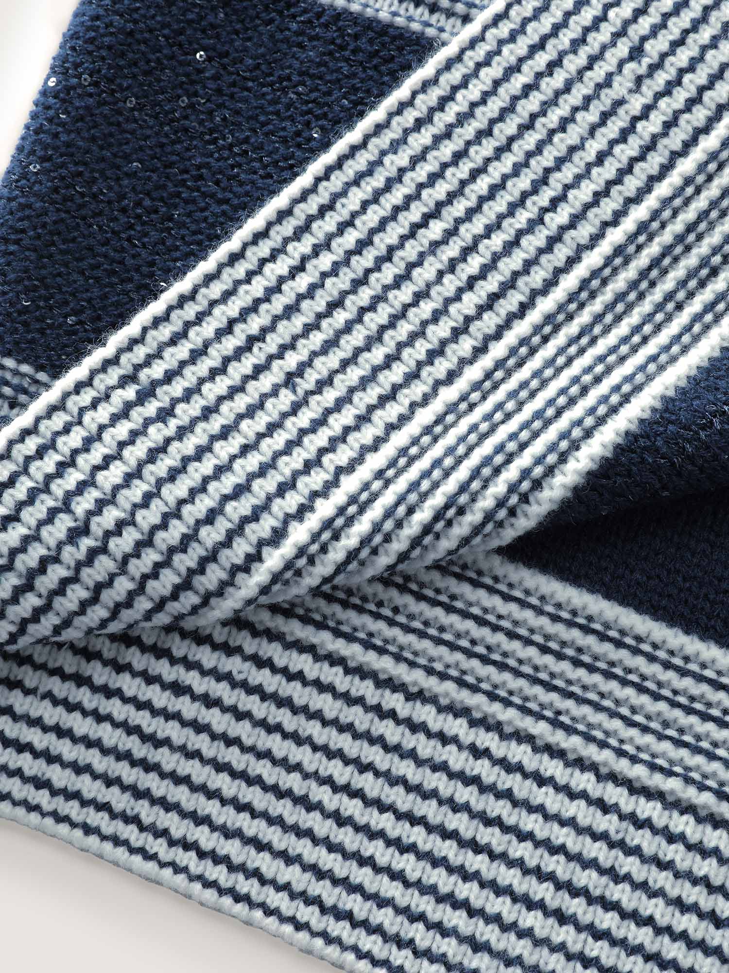 Sequin Yarn Color Stripe Knit Cardigan