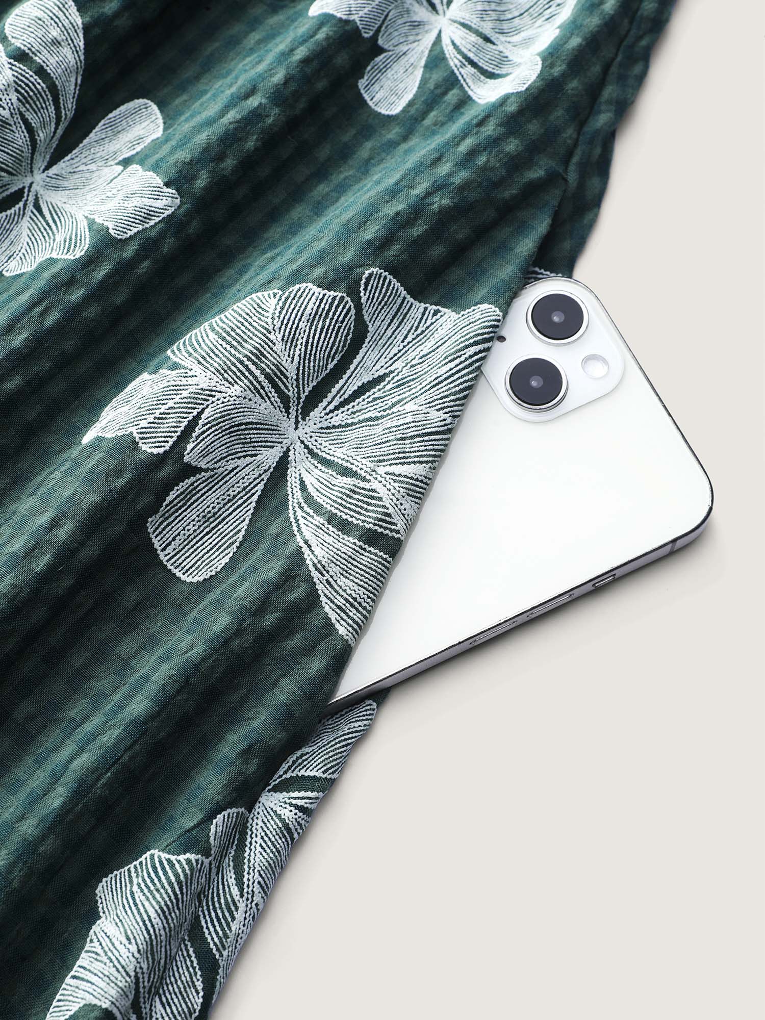 Floral Plaid Print Puffy Sleeve Midi Dress